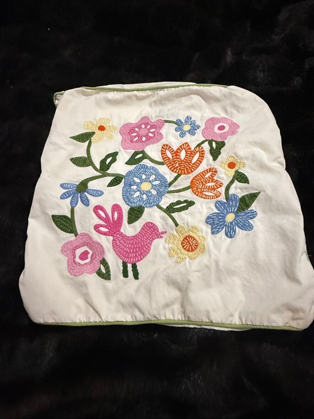 Pottery barn kids Super Bloom Sham Pink Bird Flowers 14x14